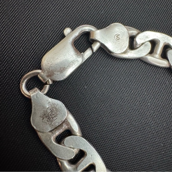 Vintage Sterling Silver Marked 925 Italy Mariner Link Chain - Picture 6 of 11